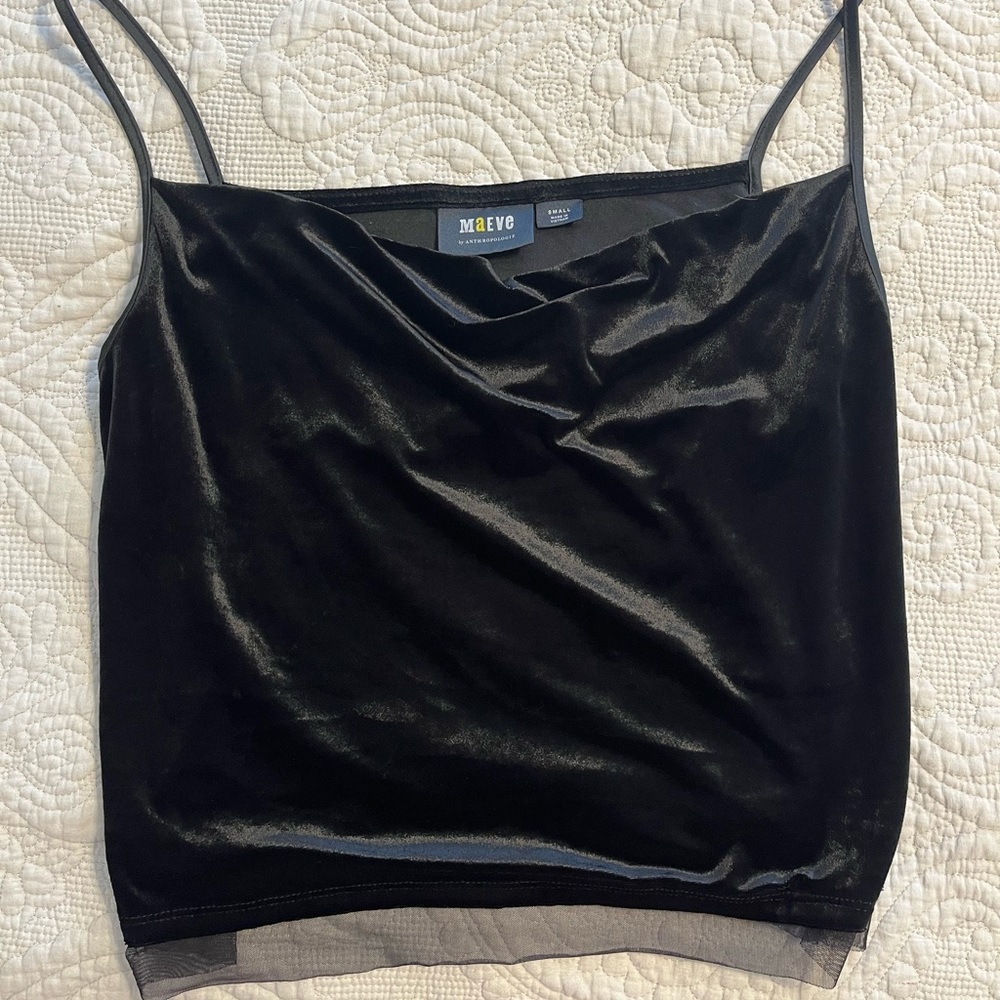 Black Velvet Anthropologie Tank Top